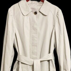 LOFT Cream Single-Breasted Trench Coat